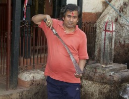 With Khadga used for sacrifice 