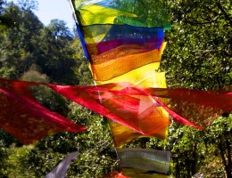 Prayer Flag of Buddhism at Risheshwor Temple 