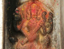 Saraswati at Gate of Surya Binayak Temple 