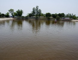 Pond in front of the temple