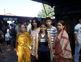 Devotees at the temple 