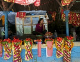 Selling offerings at Dakshinkali Temple area