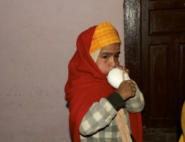 Batuk Playing Sankha during evening aarati