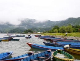 Boats at Fewa Lake 