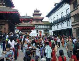 People trying to inside of Taleju Temple